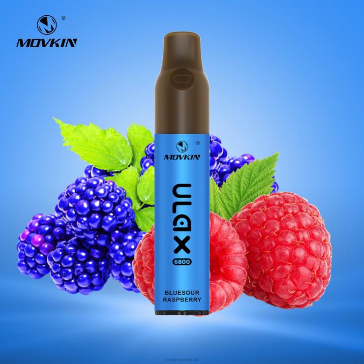 RandM Shop Discount | RandM Movkin Ulax Z2XZX68 6800 (Ceramic Coil) Rechargeable Disposable Vape Pod Device Bluesour Raspberry
