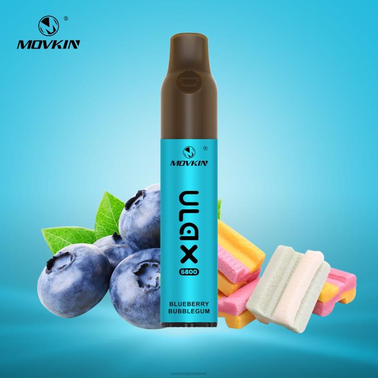 RandM Vape Sale | RandM Movkin Ulax Z2XZX67 6800 (Ceramic Coil) Rechargeable Disposable Vape Pod Device Blueberry Bubblegum