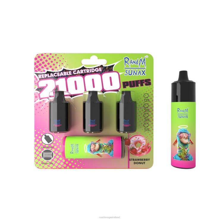 RandM Vape Sale | RandM Sunax Z2XZX267 21000 Airflow Control Pod Replaceable Vape Device 1Pc Strawberry Donut