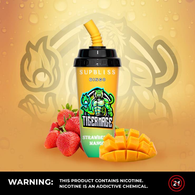 Fumot RandM Vape | RandM Supbliss Bingo Z2XZX259 8000 Vape Pod Device 1Pc Strawberry Mango