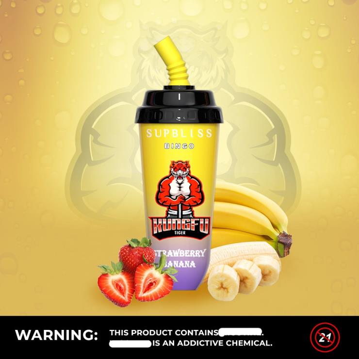 RandM Ireland | RandM Supbliss Bingo Z2XZX262 8000 Vape Pod Device 1Pc Strawberry Banana