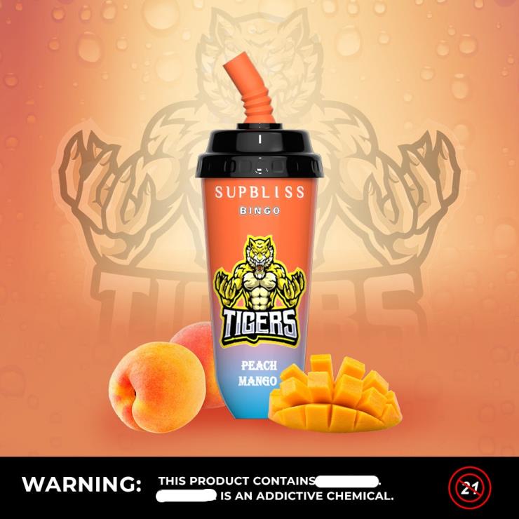 RandM Vape Dublin | RandM Supbliss Bingo Z2XZX263 8000 Vape Pod Device 1Pc Peach Mango