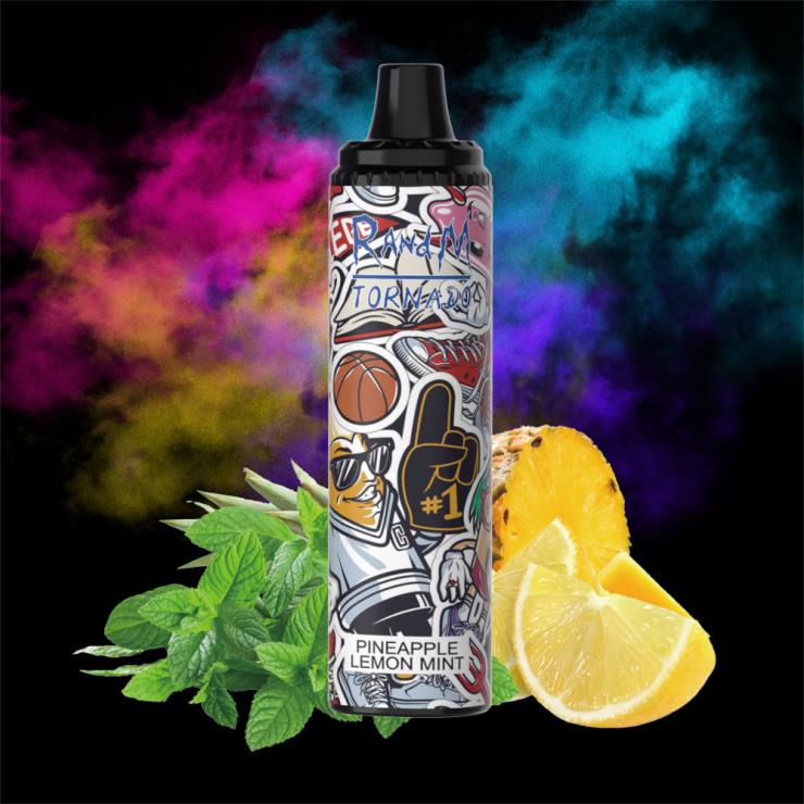 Fumot RandM Vape | RandM Tornado Z2XZX279 6000 Airflow Control Vape Pod Device 1Pc Red Apple Lemon
