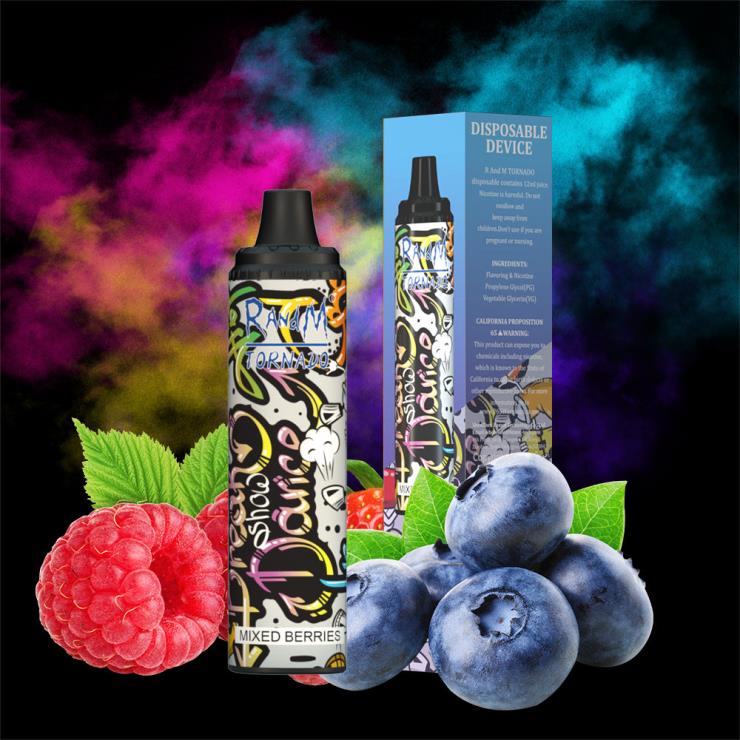 R And M Vape Ireland | RandM Tornado Z2XZX291 6000 Airflow Control Vape Pod Device 1Pc Mixed Berries