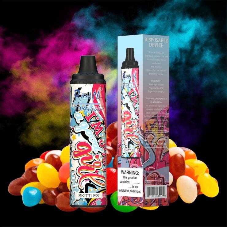 RandM Vape Flavours | RandM Tornado Z2XZX294 6000 Airflow Control Vape Pod Device 1Pc Skittles