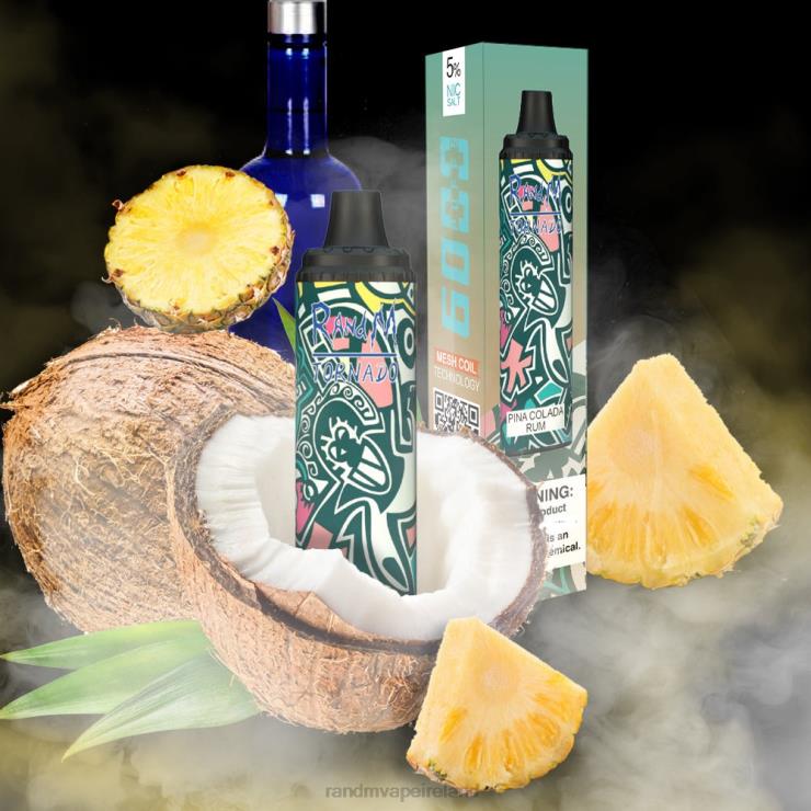 RandM Vape Online | RandM Tornado Z2XZX280 6000 Airflow Control Vape Pod Device 1Pc Pina Colada Rum