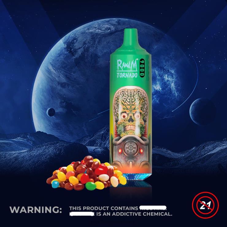 R And M Vape Ireland | RandM Tornado Z2XZX131 9000 Vape Pod Device 1Pc Version 1 Rainbow Candy