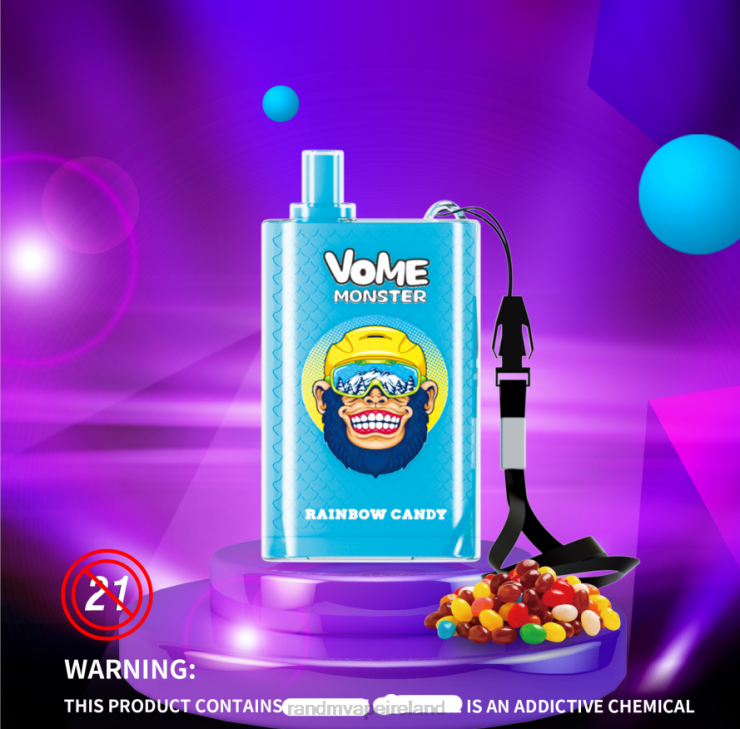 RandM Vape Sale | RandM Vome Monster Z2XZX277 10000 Airflow Control Vape Pod Device 1Pc Lush Ice
