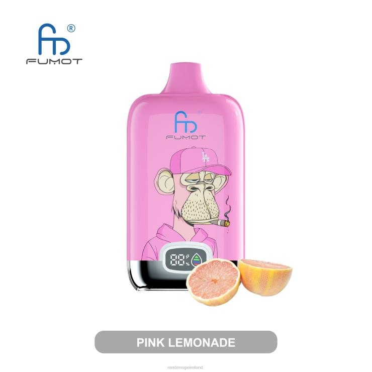 R And M Vape Ireland | Fumot Original RandM Digital Box Z2XZX11 12000 Battery And Liquid Display Vape Device Pink Lemonade
