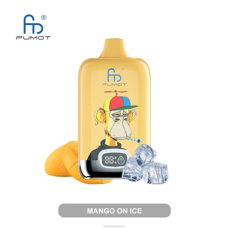 RandM Ireland | Fumot Original RandM Digital Box Z2XZX12 12000 Battery And Liquid Display Vape Device Mango On Ice