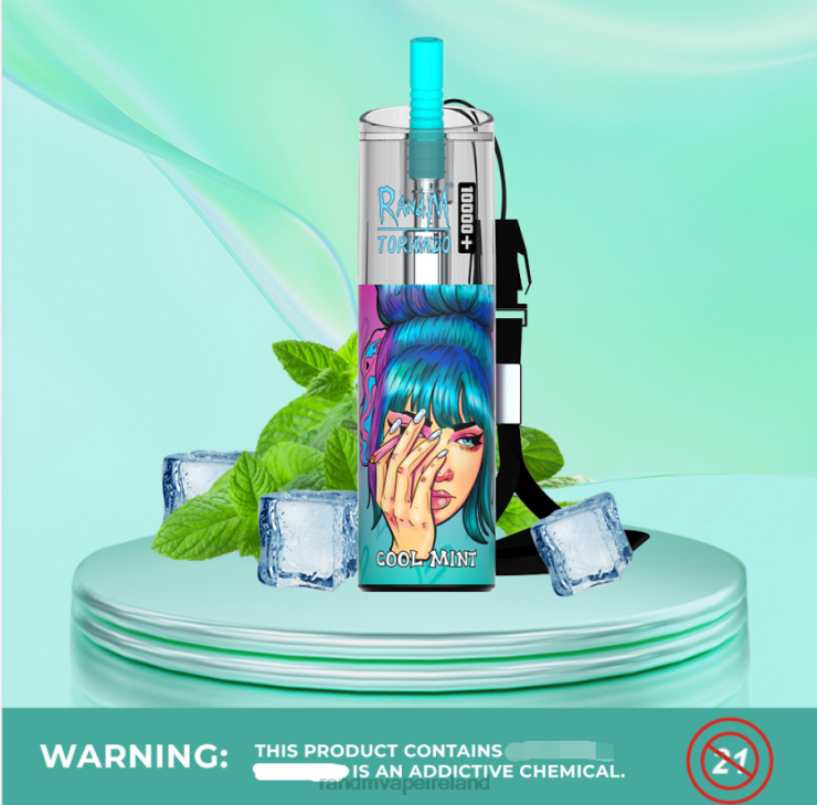 RandM Ireland | RandM Tornado Z2XZX72 10000 Plus Airflow Control Vape Device 1Pc Cool Mint