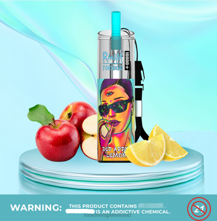 RandM Vape Online | RandM Tornado Z2XZX80 10000 Plus Airflow Control Vape Device 1Pc Red Apple Lemon