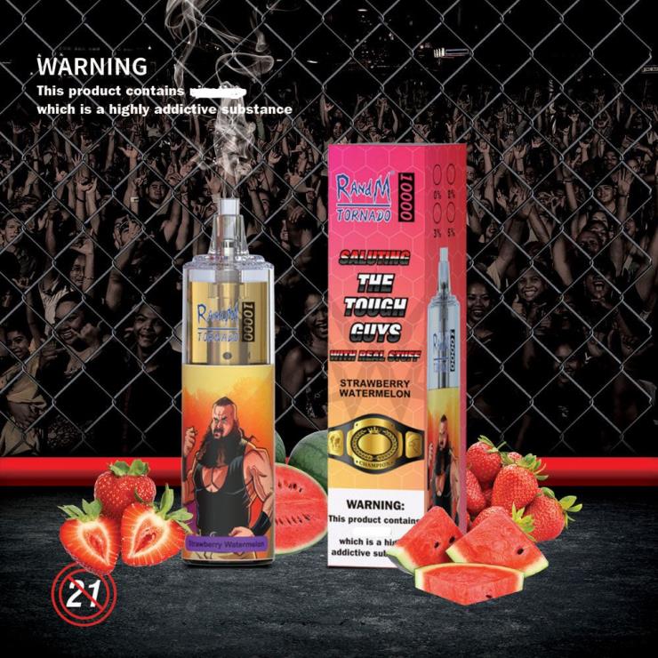 RandM Shop Discount | RandM Tornado Z2XZX108 10000 Airflow Control Vape Device 1Pc Strawberry Watermelon