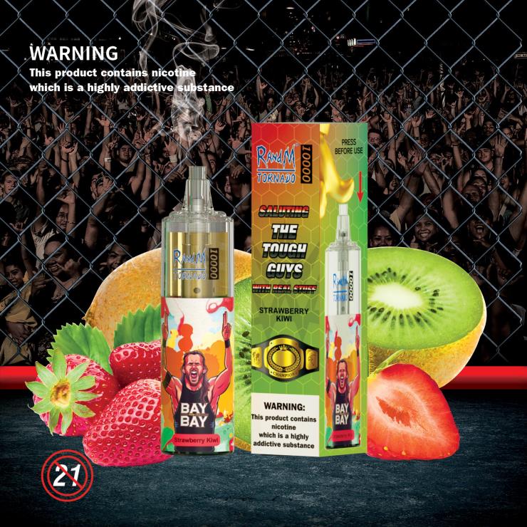RandM Shop Discount | RandM Tornado Z2XZX118 10000 Airflow Control Vape Device 1Pc Strawberry Kiwi