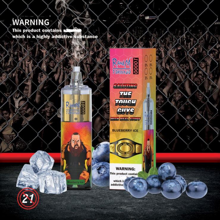 RandM Vape Flavours | RandM Tornado Z2XZX104 10000 Airflow Control Vape Device 1Pc Blueberry Ice