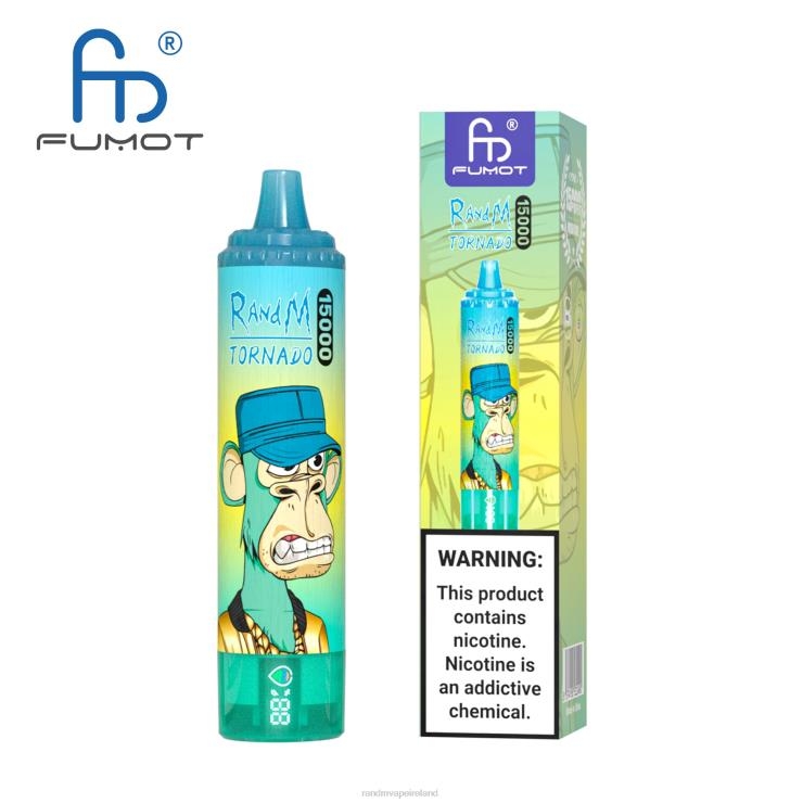 RandM Ireland | Fumot RandM Tornado Z2XZX22 15000 Vape Device With Battery And Ejuice Display Version 1 Blueberry Raspberry