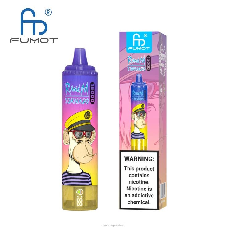 RandM Ireland | Fumot RandM Tornado Z2XZX22 15000 Vape Device With Battery And Ejuice Display Version 1 Blueberry Raspberry