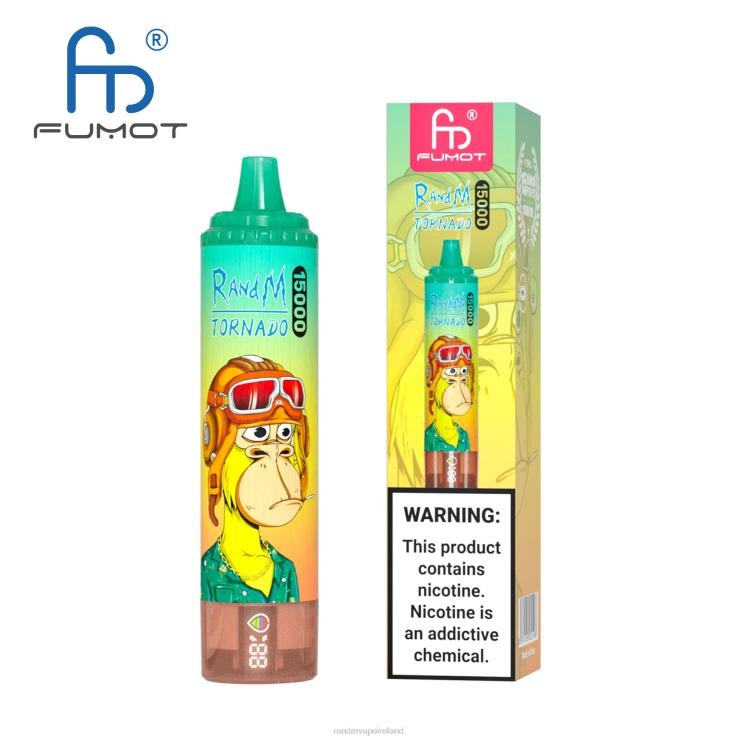 RandM Ireland | Fumot RandM Tornado Z2XZX22 15000 Vape Device With Battery And Ejuice Display Version 1 Blueberry Raspberry