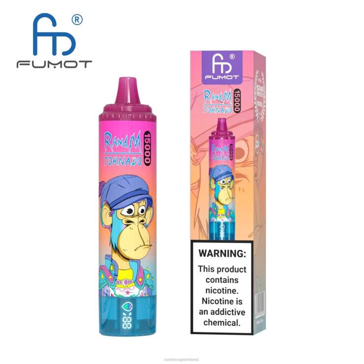 RandM Ireland | Fumot RandM Tornado Z2XZX22 15000 Vape Device With Battery And Ejuice Display Version 1 Blueberry Raspberry