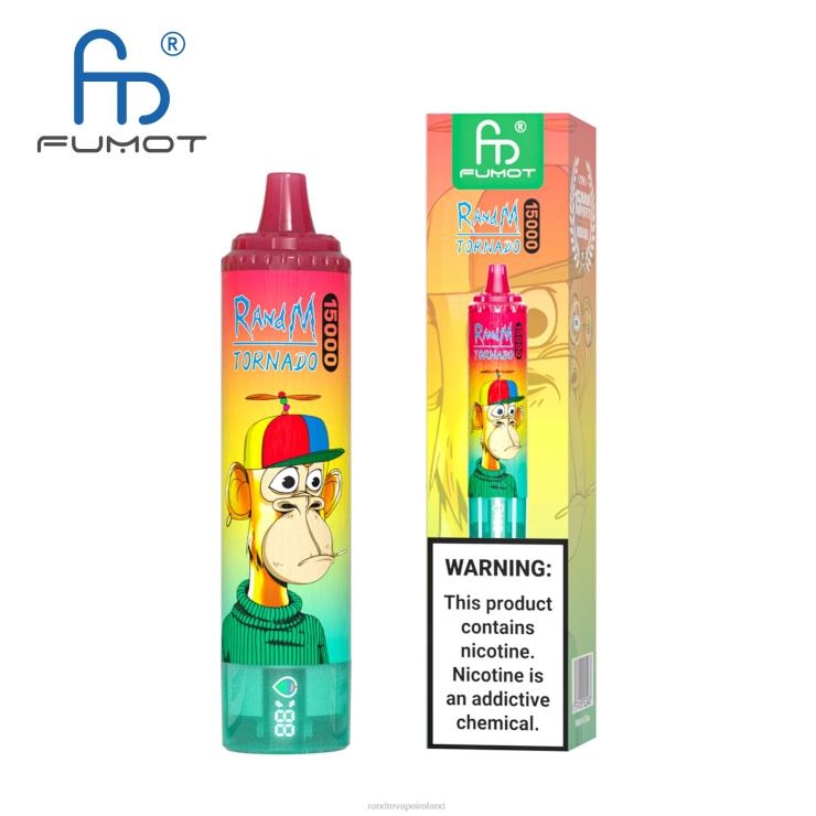 RandM Ireland | Fumot RandM Tornado Z2XZX22 15000 Vape Device With Battery And Ejuice Display Version 1 Blueberry Raspberry