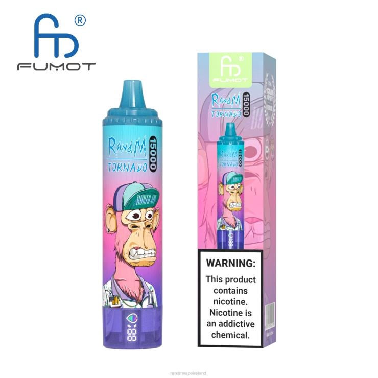 RandM Ireland | Fumot RandM Tornado Z2XZX22 15000 Vape Device With Battery And Ejuice Display Version 1 Blueberry Raspberry