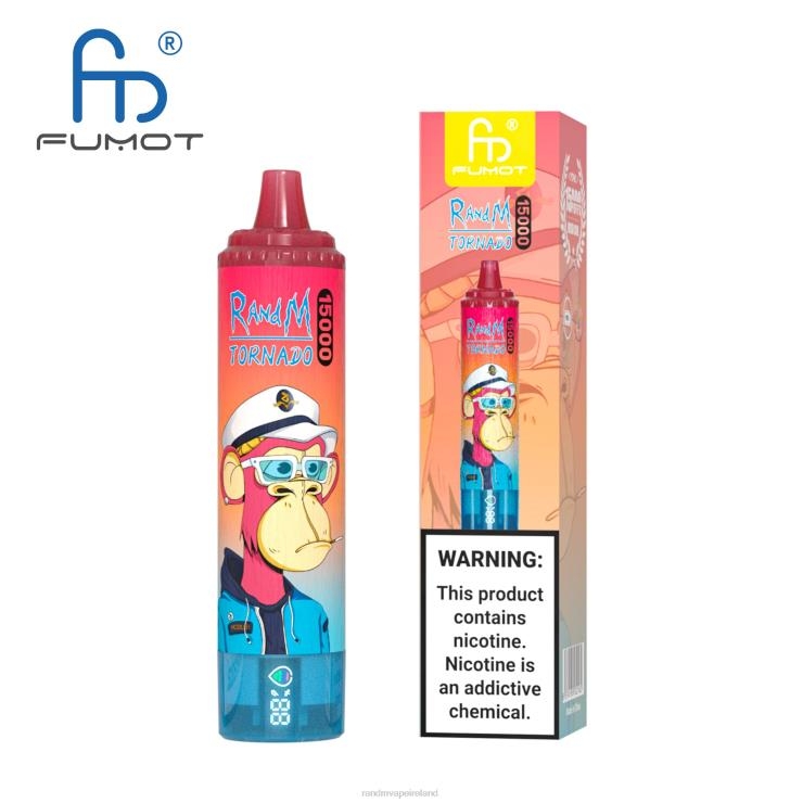 RandM Ireland | Fumot RandM Tornado Z2XZX22 15000 Vape Device With Battery And Ejuice Display Version 1 Blueberry Raspberry