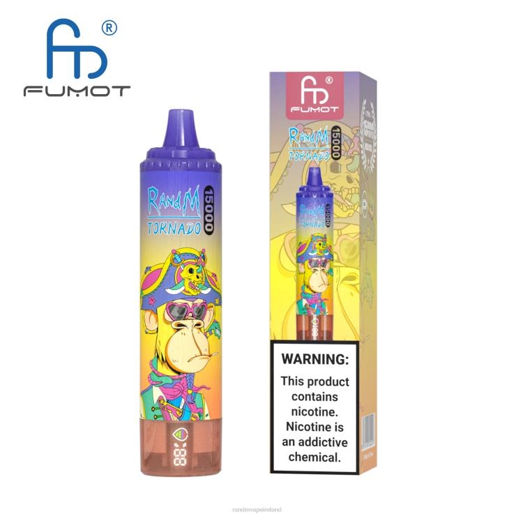 RandM Ireland | Fumot RandM Tornado Z2XZX22 15000 Vape Device With Battery And Ejuice Display Version 1 Blueberry Raspberry