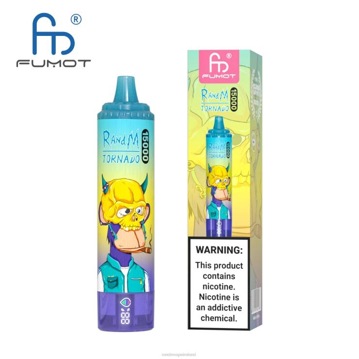RandM Ireland | Fumot RandM Tornado Z2XZX22 15000 Vape Device With Battery And Ejuice Display Version 1 Blueberry Raspberry