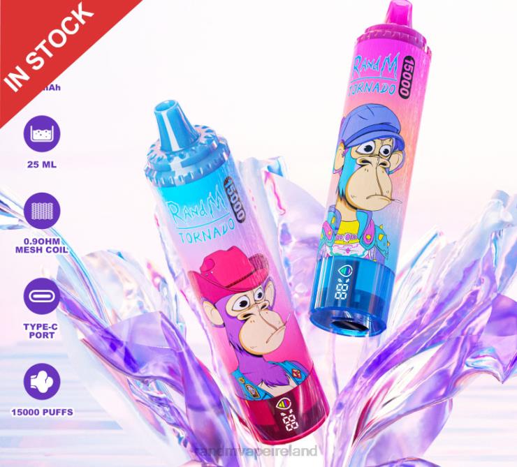 RandM Shop Discount | Fumot RandM Tornado Z2XZX38 15000 Vape Device With Battery And Ejuice Display Version 2 Strawberry Kiwi