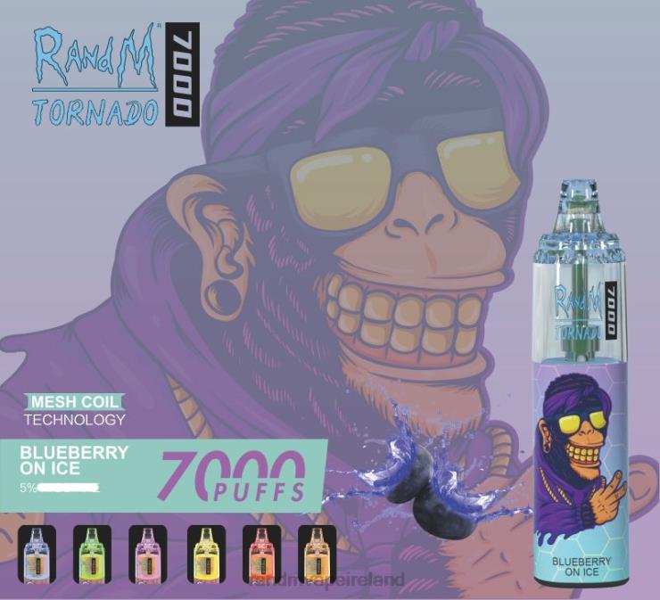 Fumot RandM Vape | RandM Tornado Z2XZX169 7000 Airflow Control Vape Device 1Pc Blueberry On Ice