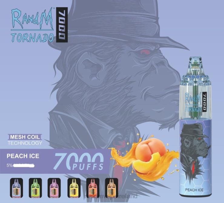 R And M Vape Ireland | RandM Tornado Z2XZX171 7000 Airflow Control Vape Device 1Pc Peach Ice