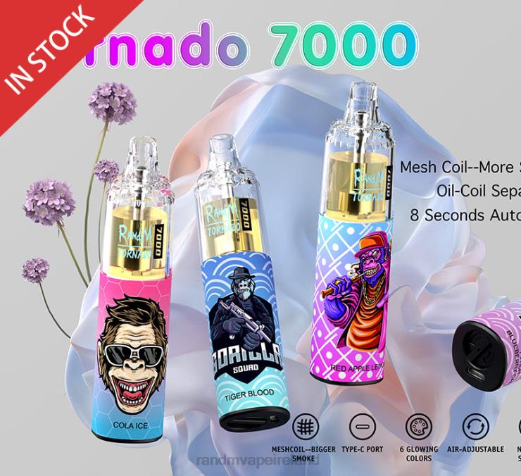 R And M Vape Ireland | RandM Tornado Z2XZX171 7000 Airflow Control Vape Device 1Pc Peach Ice