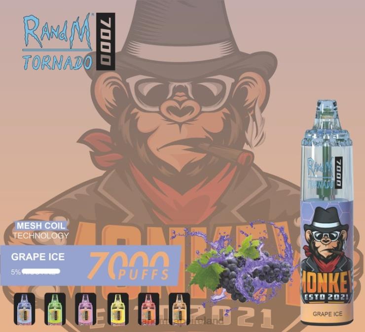 R And M Vape Ireland | RandM Tornado Z2XZX171 7000 Airflow Control Vape Device 1Pc Peach Ice