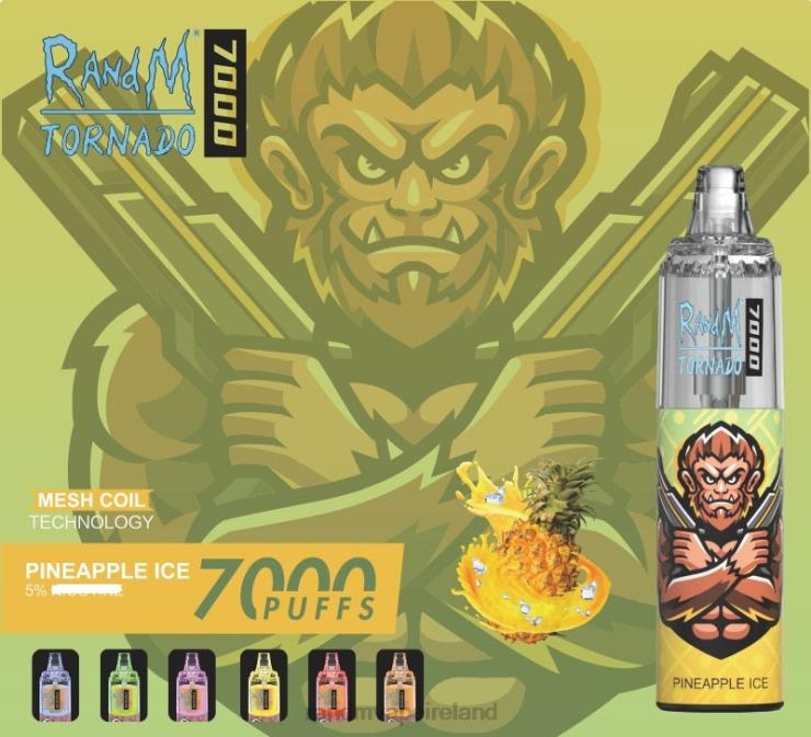 R And M Vape Ireland | RandM Tornado Z2XZX171 7000 Airflow Control Vape Device 1Pc Peach Ice