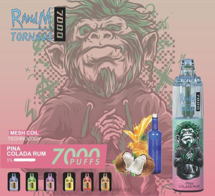 R And M Vape Ireland | RandM Tornado Z2XZX171 7000 Airflow Control Vape Device 1Pc Peach Ice
