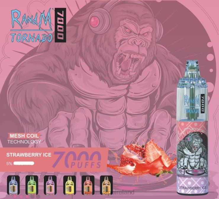 R And M Vape Ireland | RandM Tornado Z2XZX171 7000 Airflow Control Vape Device 1Pc Peach Ice