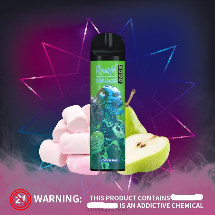 R And M Vape Ireland | RandM Tornado Z2XZX241 8000 Airflow Control Vape Device 1Pc Cotton Pear