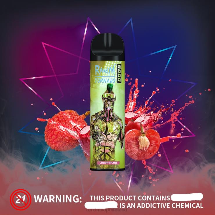 RandM Vape Dublin | RandM Tornado Z2XZX253 8000 Airflow Control Vape Device 1Pc Cherry Lychee