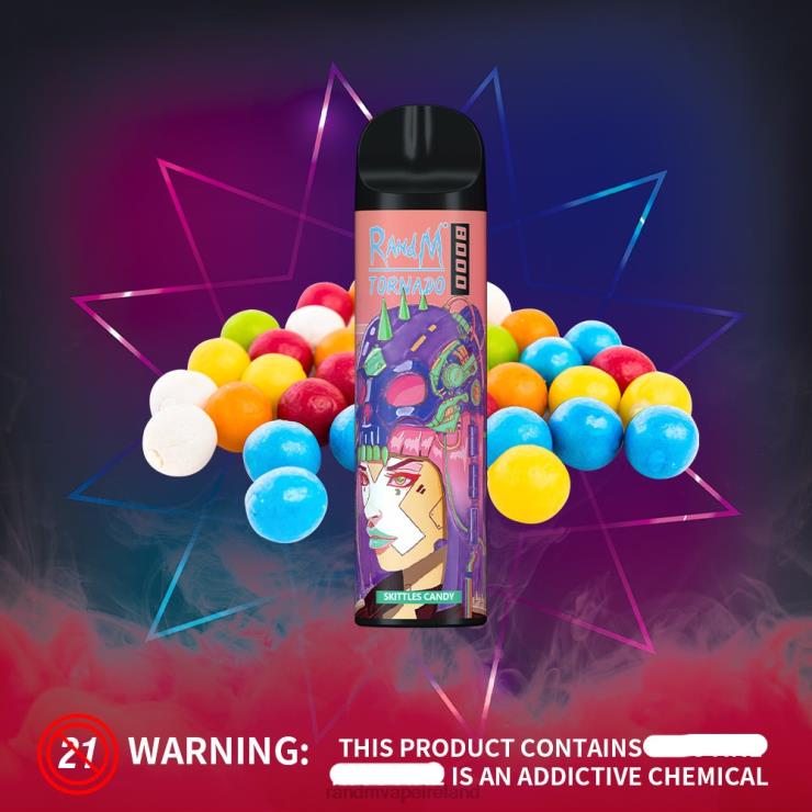 RandM Vape Dublin | RandM Tornado Z2XZX253 8000 Airflow Control Vape Device 1Pc Cherry Lychee