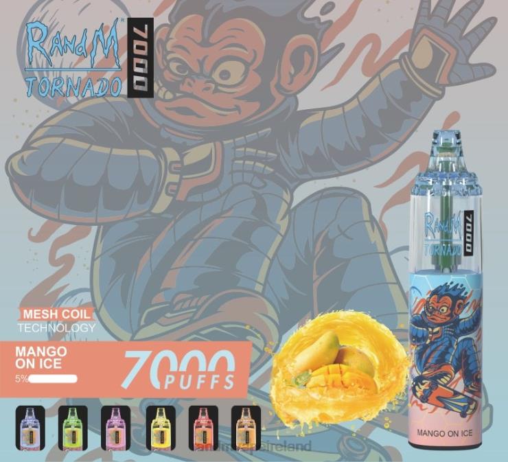 RandM Vape Online | RandM Tornado Z2XZX170 7000 Airflow Control Vape Device 1Pc Mango On Ice