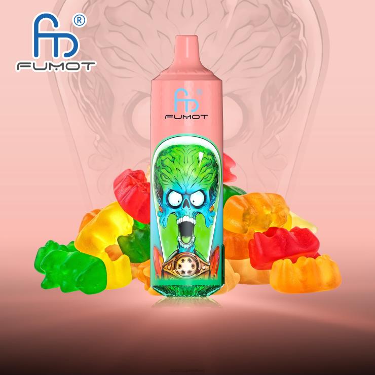Fumot RandM Vape | Fumot RandM Tornado Z2XZX189 9000 Pro Vape Device With Battery And Ejuice Display Version 1 Gummy Bear