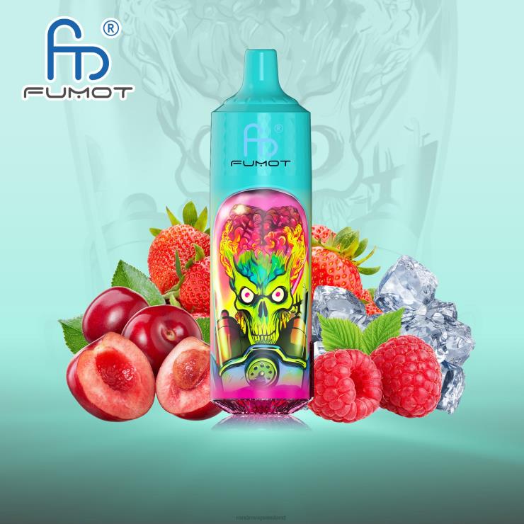 Fumot RandM Vape | Fumot RandM Tornado Z2XZX199 9000 Pro Vape Device With Battery And Ejuice Display Version 1 Strawberry Raspberry Ice
