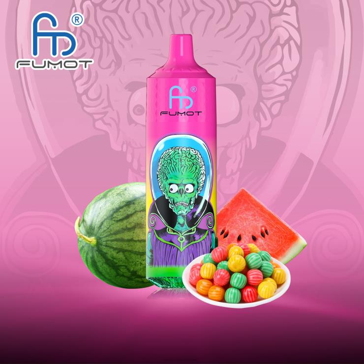 RandM Ireland | Fumot RandM Tornado Z2XZX202 9000 Pro Vape Device With Battery And Ejuice Display Version 1 Watermelon Bubblegum