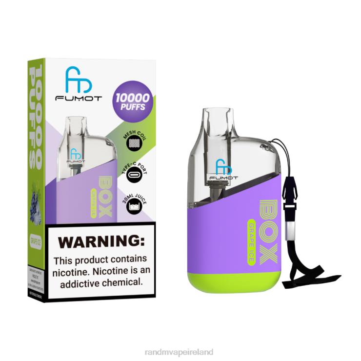 Fumot RandM Vape | Fumot Original RandM Tornado Box Z2XZX89 10000 Airflow Control Vape Device 1Pc Grape Ice