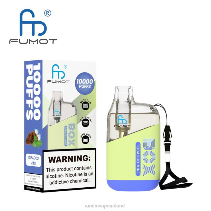 R And M Vape Ireland | Fumot Original RandM Tornado Box Z2XZX101 10000 Airflow Control Vape Device 1Pc Tobacco Mint