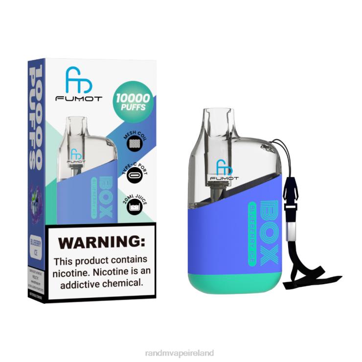 R And M Vape Ireland | Fumot Original RandM Tornado Box Z2XZX91 10000 Airflow Control Vape Device 1Pc Blueberry Ice